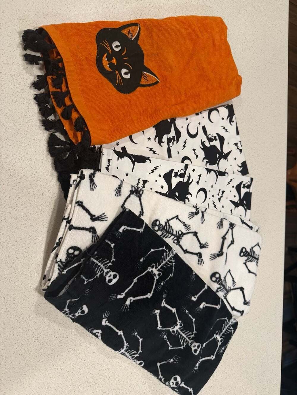 Set of 5 Halloween hand towels
